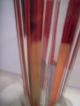 Vintage 1960s Ruby Red & Clear Cystal Vertical Stipe Star Shape Table Desk Lamp Mid-Century Modernism photo 8