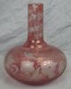 Antique Huge Cranberry Flashed Cut To Clear Vase/bottle Birds & Grapevines 19thc Vases photo 1