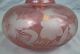 Antique Huge Cranberry Flashed Cut To Clear Vase/bottle Birds & Grapevines 19thc Vases photo 4