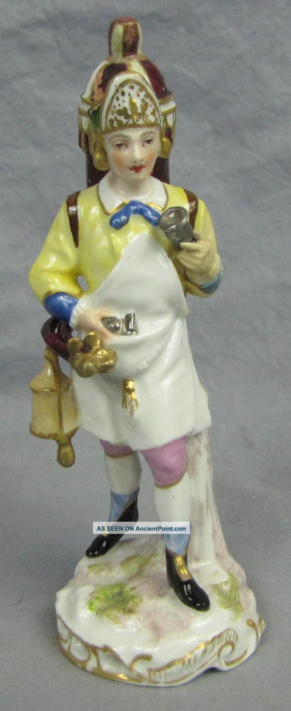 Antique German Continental Porcelain Figure Of Fireman Figurines photo