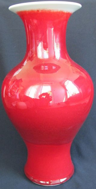Late Ch ' Ing Dynasty Ox Blood Red Vase photo