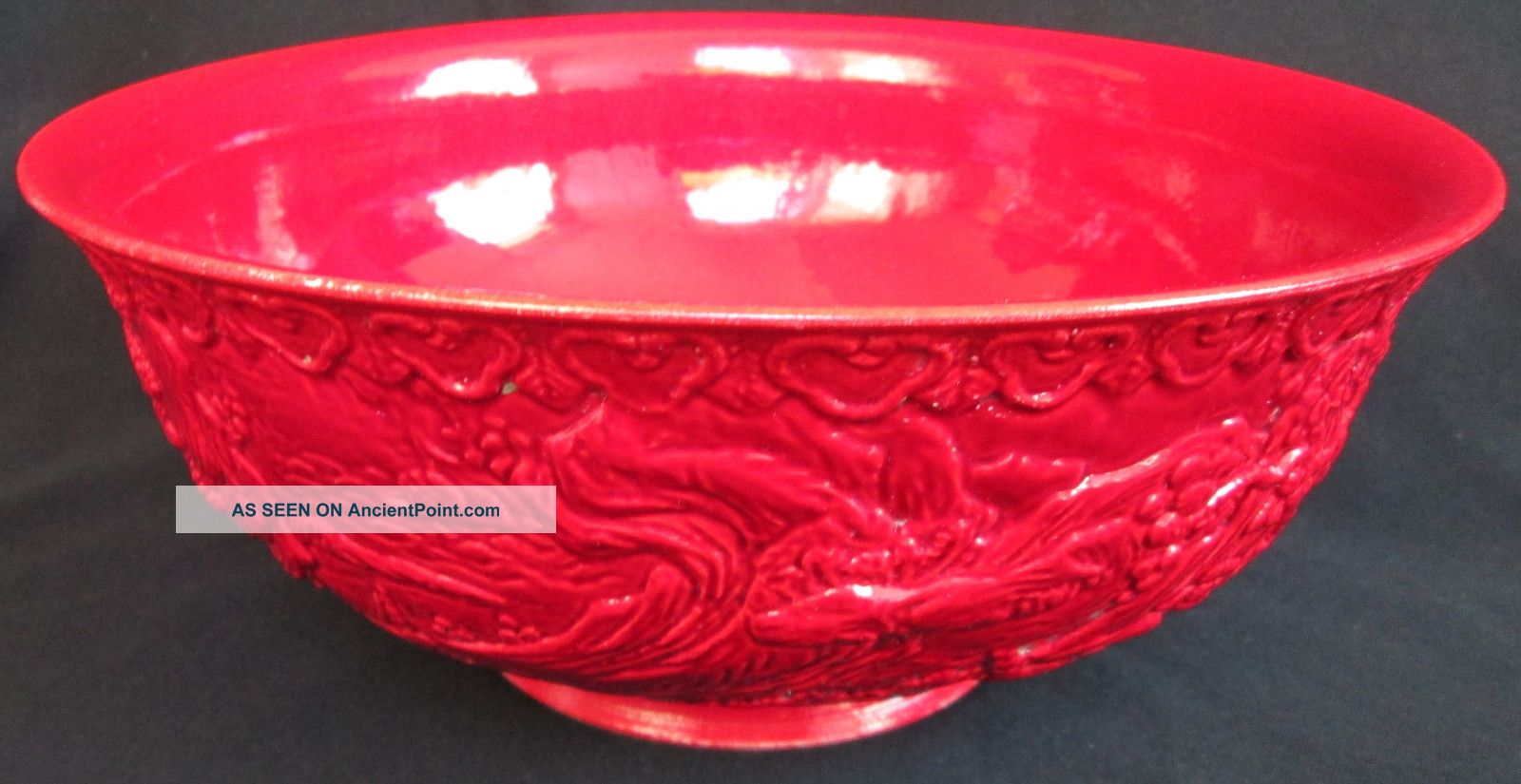 Ch ' Ing Dynasty Ch ' Ien Lung Ox Blood Red Imitate Cinnabar Bowl Bowls photo