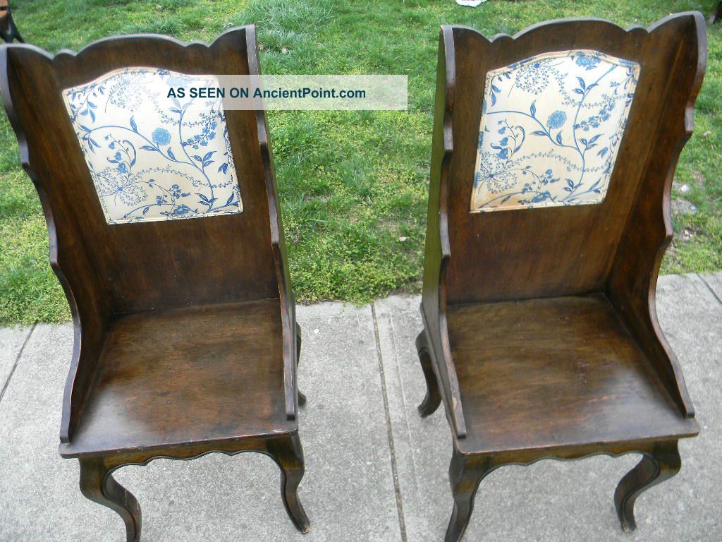 Pair Of Antique Solid Wood Chairs 1900-1950 photo