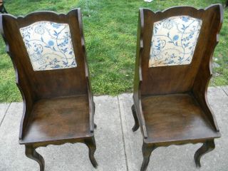 Pair Of Antique Solid Wood Chairs photo