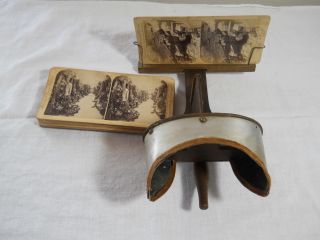 Antique Stereoscope & Underwood Griffith Stereoview Cards Stereoptican Viewer photo