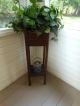 Older Mahogany Two Tier Plant Fern Candle Stand Planter F/ England 1900-1950 photo 3
