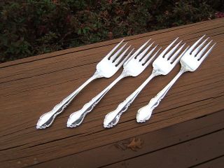 4 Towle Supreme Baroness Salad Pastry Forks Vg 1988 S96 photo