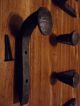 2 Rustic Door Knob Pulls Heavy Duty Garden Gate Handle Antique Railroad Spikes Door Knobs & Handles photo 8