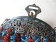 Antique Victorian Art Nouveau Filigree Frame Aqua Blue Ruby Red Beaded Purse Victorian photo 10