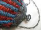 Antique Victorian Art Nouveau Filigree Frame Aqua Blue Ruby Red Beaded Purse Victorian photo 3