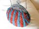 Antique Victorian Art Nouveau Filigree Frame Aqua Blue Ruby Red Beaded Purse Victorian photo 6