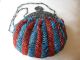Antique Victorian Art Nouveau Filigree Frame Aqua Blue Ruby Red Beaded Purse Victorian photo 7