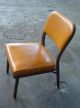 Retro Vintage 1960s Yellow / Orange Vinyl Steel Office Industrial Factory Chair Post-1950 photo 1