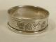 English Sterling Silver Napkin Ring With Pretty Leaf Engraving Napkin Rings & Clips photo 1