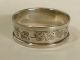 English Sterling Silver Napkin Ring With Pretty Leaf Engraving Napkin Rings & Clips photo 2