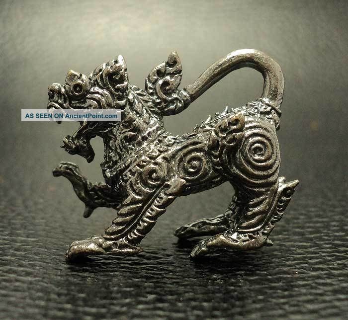 Lp Hong Singha Statue V.  Wealth Rich Luck Happy Thai Amulet [temple Box] Amulets photo