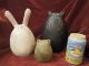 Painted American Folk Art Shelf Sitter Tuck Ornie Cat Rabbit Frog - Signed Primitives photo 11