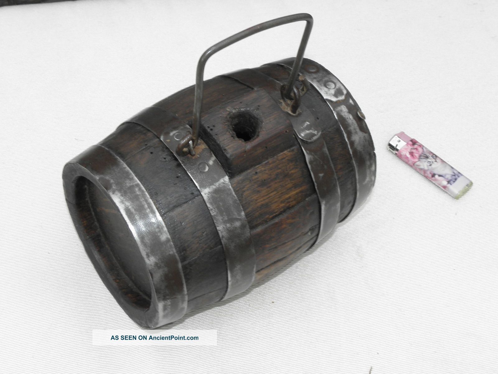 Rare Antique Oak Wood Barrel/keg/cask Primitive Keg For Wine Whiskey Beer Primitives photo