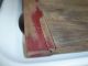 Vintage Wood Noodle Board / Cutting Board - - Barn Red - - Baker Ends Primitives photo 3