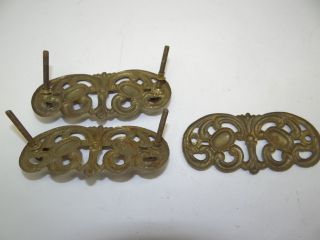 Of Antique Old Victorian Metal & Brass Furniture Escutcheons Hardware photo