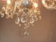 Antique Crystal Chandelier Light Fixture Vintage Glass Candelabra Shades Mid Cen Chandeliers, Fixtures, Sconces photo 5