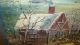 19th C.  Child ' S Slate Old Painted Snow Scene Birds Madison Ga Estate Primitives photo 1