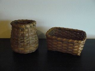 2 Great Primitive Style Handcrafted Baskets photo