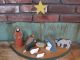 Older Simple Handcrafted Wooden Nativity Set Primitives photo 2