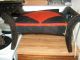 Antique Wood Victorian Foot Stool Needlework Seat Red & Black 1900-1950 photo 2