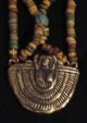 Authentic Ancient Egyptian Mummy Bead Necklace W/modern Sterling Centerpiece Egyptian photo 2