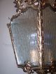Vtg.  Solid Bronze Acanthus Leaf Lantern Chandelier Ice Glass Pattern Fixture Chandeliers, Fixtures, Sconces photo 9