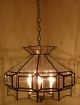 Vtg.  Large Solid Brass Beveled Glass Pendent Chandelier 1960s Quality Fixture Chandeliers, Fixtures, Sconces photo 9