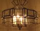 Vtg.  Large Solid Brass Beveled Glass Pendent Chandelier 1960s Quality Fixture Chandeliers, Fixtures, Sconces photo 2