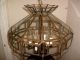 Vtg.  Large Solid Brass Beveled Glass Pendent Chandelier 1960s Quality Fixture Chandeliers, Fixtures, Sconces photo 5