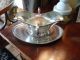 Pre 1958 Lawrence Smith Co Silver Hvy 2 Handle Sauce Boat & Underplate Boston Dishes & Coasters photo 9