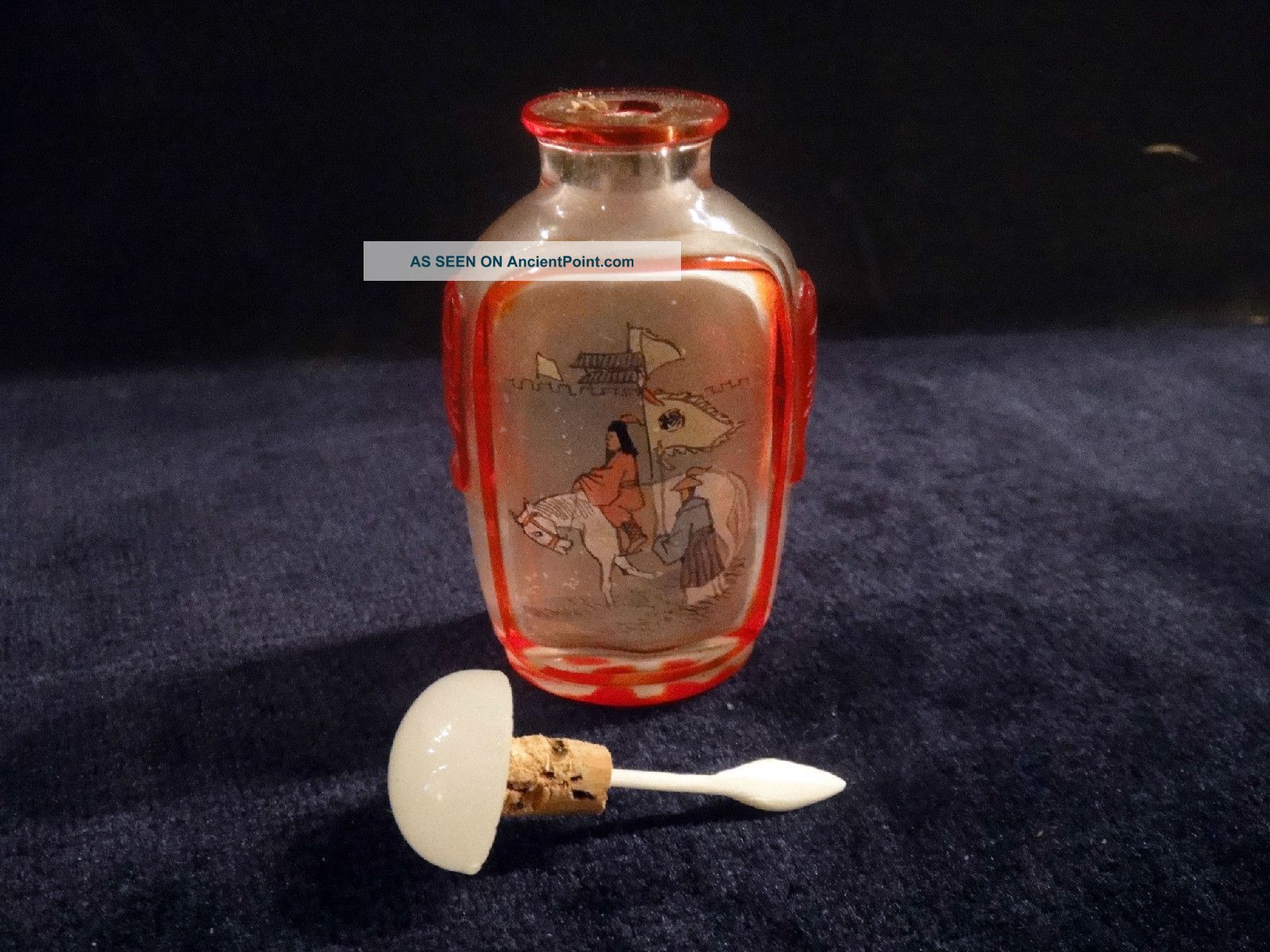 Great Antq.  Chinese Reverse Painted Peking Glass Snuff Bottle Snuff Bottles photo