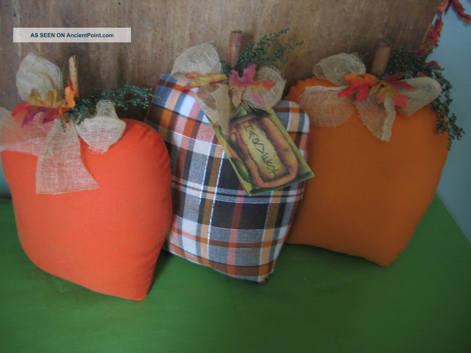 Primitive Raggedy Harvest Fall Pumpkin Shelf Sitter Doll Tucks Primitives photo