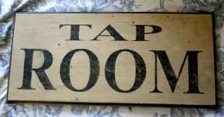 ✒ Wood Distressed Chippy Crackled Paint Painted Wooden Sign Tap House Bar Beer ❢ photo