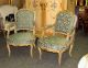 Stunning Chic Cottage Painted Gilt French Louis Xv Fauteuils Arm Chairs 1900-1950 photo 2