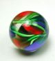 Antique Paperweight Glass Button Blue Green Red Under Crystal Dome Buttons photo 1