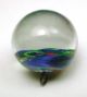 Antique Paperweight Glass Button Blue Green Red Under Crystal Dome Buttons photo 2