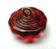 Antique Charmstring Glass Button Cranberry Candy Mold W/ White Dot Swirl Back Buttons photo 3