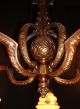 Great Large Antique French Bronze Art Deco Chandelier Chandeliers, Fixtures, Sconces photo 7
