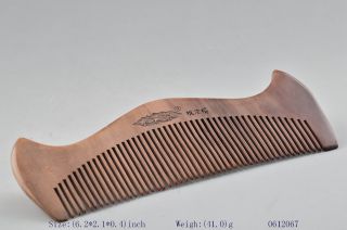 Mahogany Brown Chinese Hand - Wrought Usable Healthy Lotus Comb J photo
