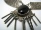 Artisan Handcrafted Modern Solid Sterling Silver Necklace Black Onyx Israel 1960 Other photo 4