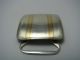 A Solid Sterling Silver Belt Buckle W/ 14k Gold Overlay Usa C1940s No Mono Other photo 4