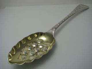 Silver Plated Berry Spoon Serving Spoon By Elkington England 1870 Rare Date Mark photo