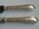 French Minerna Sterling Silver Carving Knife And Fork/ Forged Iron Blade/ 12.  5 
