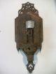 Antique Victorian Decorated Cast Iron Gold Wash Painted Rusted Wall Sconce Light Chandeliers, Fixtures, Sconces photo 1