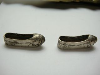 Miniature Custom Made Sterling Silver Tested Shoes. photo